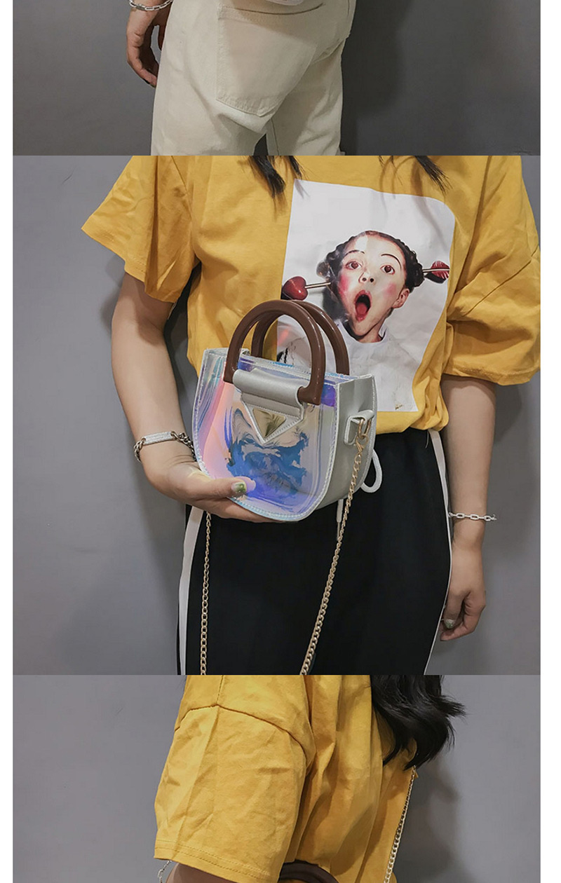 Fashion White Transparent Shape Decorated Bag(2pcs),Handbags