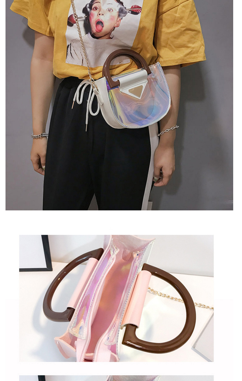 Fashion White Transparent Shape Decorated Bag(2pcs),Handbags