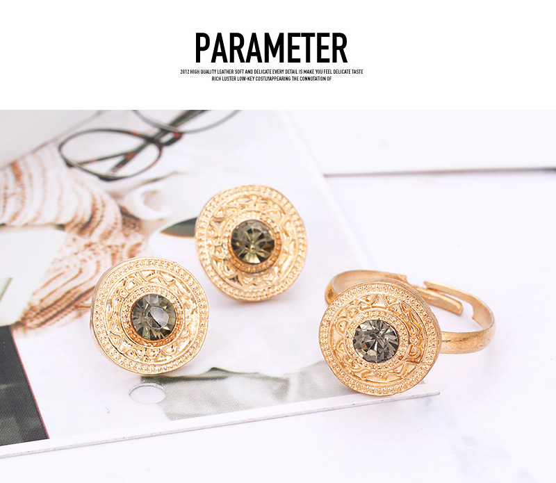 Fashion Gold Color Flower&skull Shape Decorated Earrings&Rings (12 Pcs ),Jewelry Sets