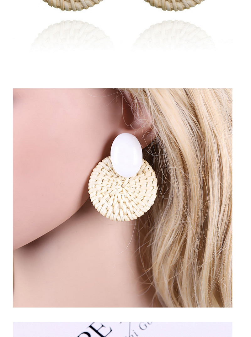 Fashion Coffee Round Shape Decorated Earrings,Stud Earrings