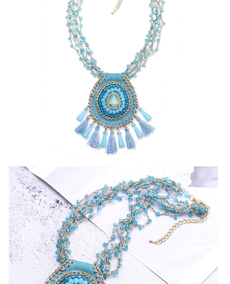 Fashion Gray Tassel Decorated Necklace,Pendants