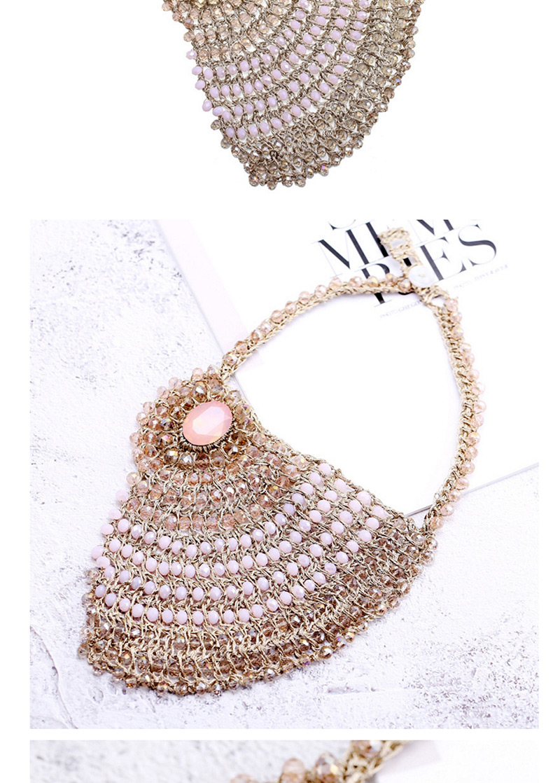 Fashion Gold Color Diamond Decorated Necklace,Bib Necklaces