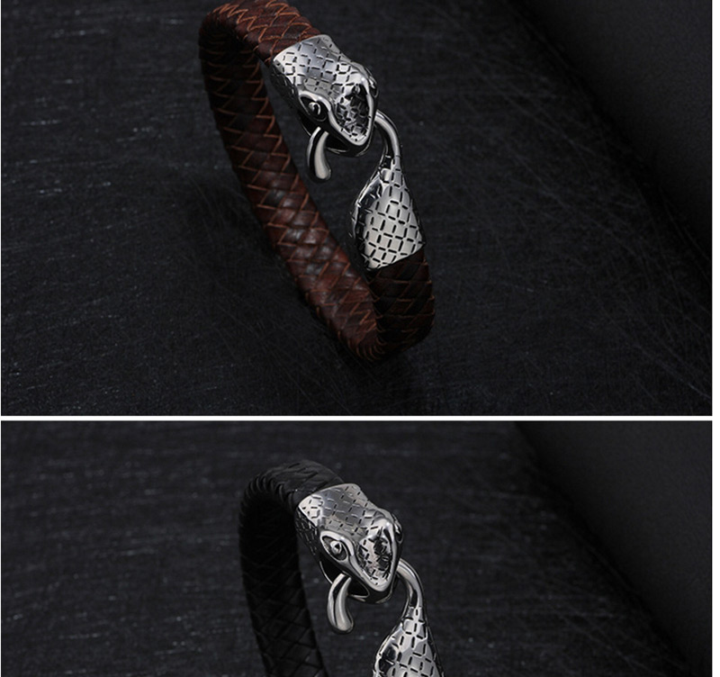 Fashion Silver Color+black Snake Shape Decorated Bracelet,Fashion Bracelets