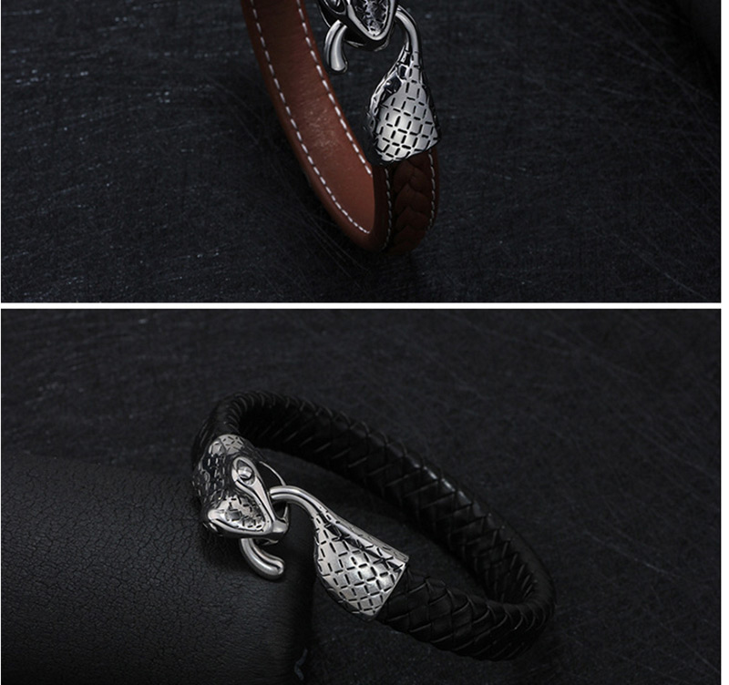Fashion Silver Color+black Snake Shape Decorated Bracelet,Fashion Bracelets