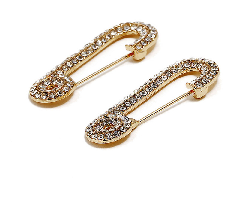 Fashion Gold Color Diamond Decorated Pure Color Brooch,Korean Brooches