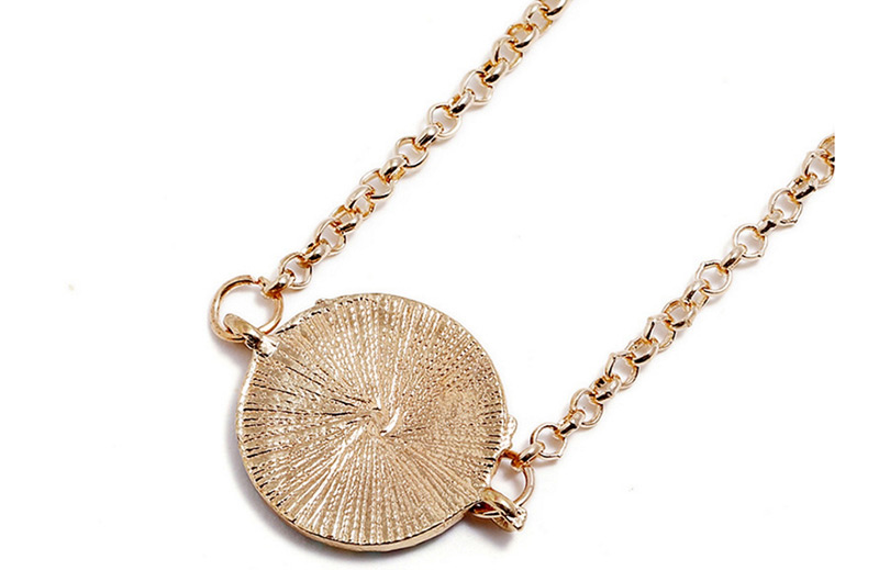 Vintage Gold Color Round Shape Decorated Necklace,Pendants