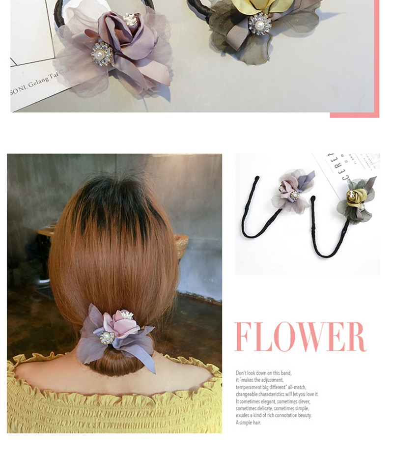 Fashion Gray Flower Shape Decorated Hair Band,Hair Ring