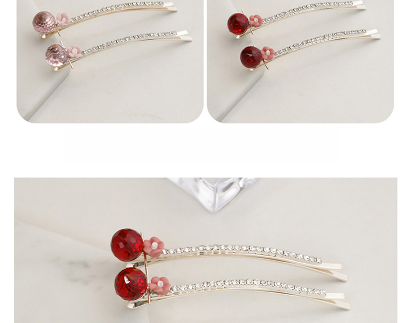 Fashion Claret Red Flower Shape Decorated Hair Clip,Hairpins