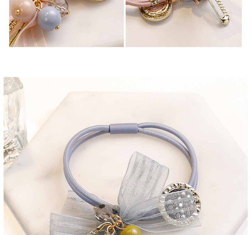 Fashion Light Blue Bead Decorated Hair Band,Hair Ring