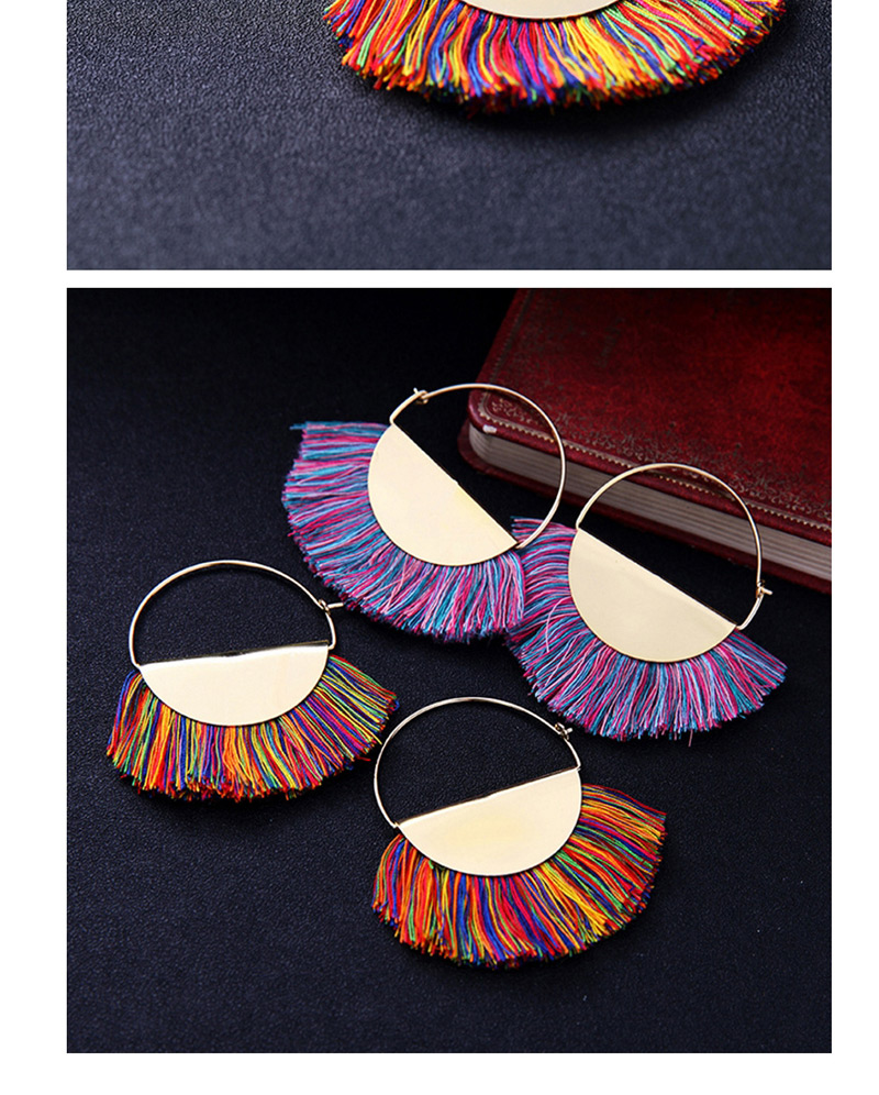 Fashion Purple Semicircle Shape Decorated Earrings,Hoop Earrings