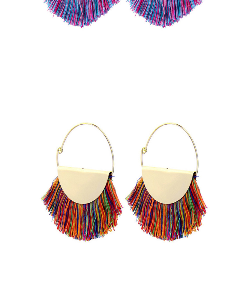 Fashion Multi-color Semicircle Shape Decorated Earrings,Hoop Earrings