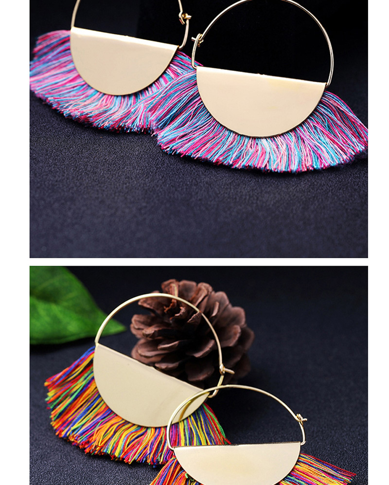 Fashion Multi-color Semicircle Shape Decorated Earrings,Hoop Earrings