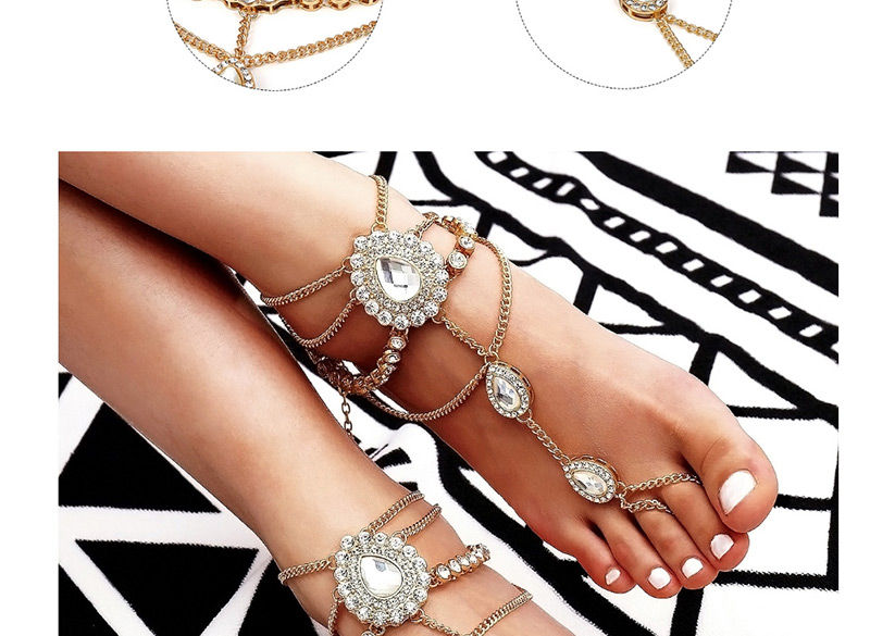 Fashion Gold Color Water Drop Shape Decorated Anklet (1 Pc),Fashion Anklets