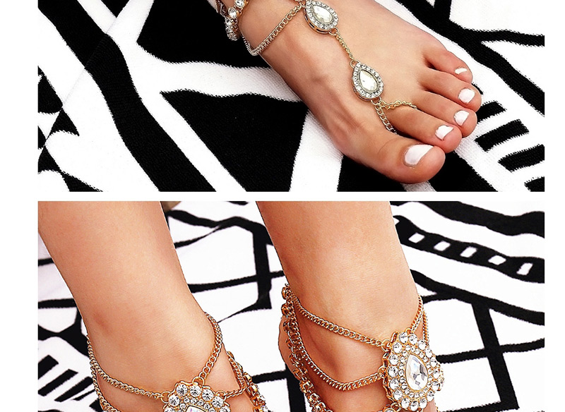 Fashion Silver Color Water Drop Shape Decorated Anklet (1 Pc),Fashion Anklets
