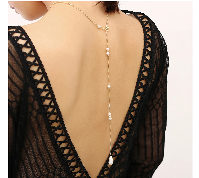 Fashion Gold Color Water Drop Shape Decorated Necklace,Body Chain