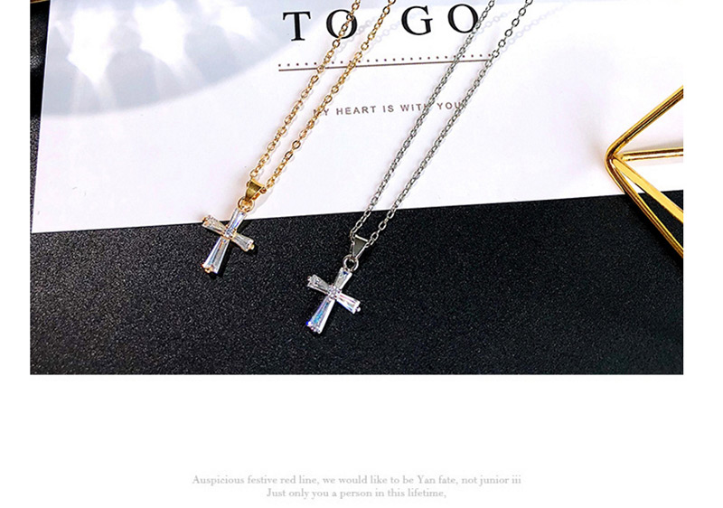 Fashion Silver Color Cross Shape Decorated Necklace,Pendants