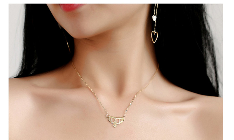 Fashion Gold Color Crown Shape Decorated Necklace,Pendants
