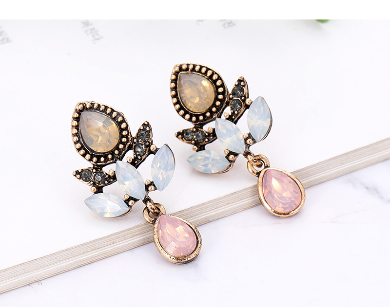 Fashion Pink Water Drop Shape Decorated Earrings,Stud Earrings