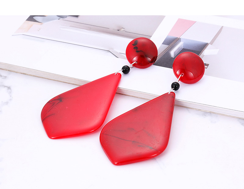 Fashion Red Geometry Shape Decorated Earrings,Drop Earrings