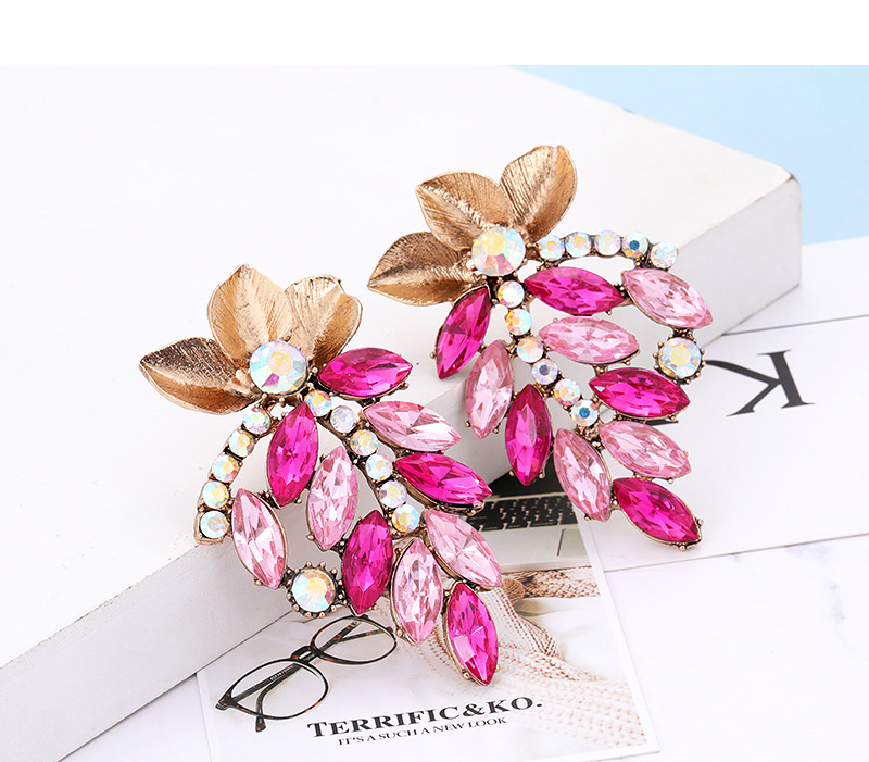 Fashion Coffee Flower Shape Decorated Earrings,Stud Earrings