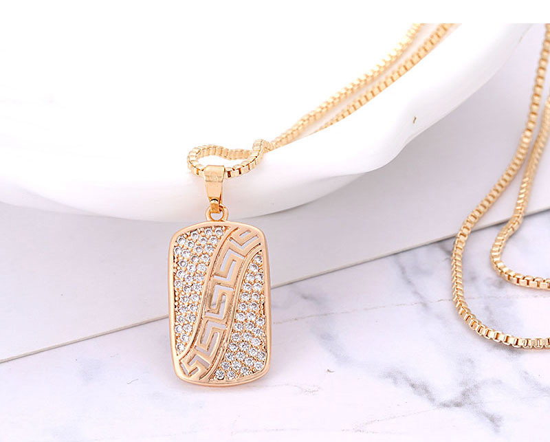 Fashion Gold Color Square Shape Decorated Necklace,Necklaces