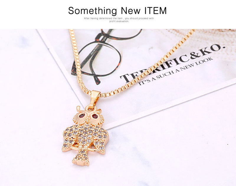 Fashion Gold Color Owl Shape Decorated Necklace,Necklaces