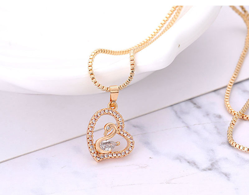 Fashion Gold Color Swan Shape Decorated Necklace,Necklaces