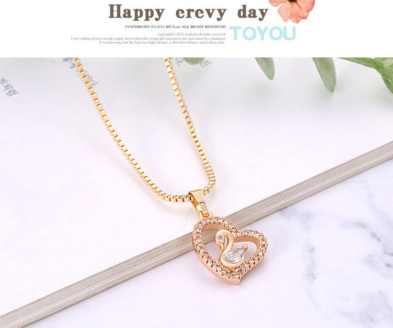 Fashion Gold Color Swan Shape Decorated Necklace,Necklaces