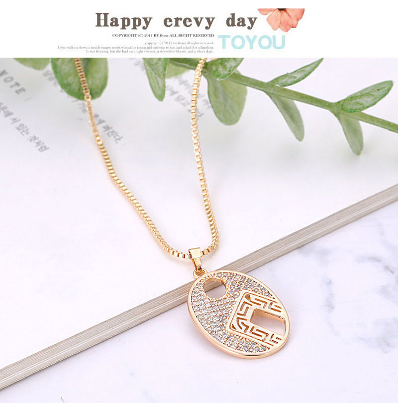 Fashion Gold Color Round Shape Decorated Hollow Out Necklace,Necklaces