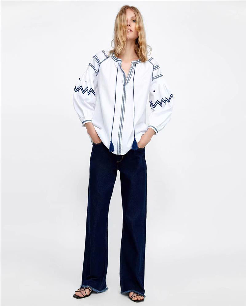 Fashion White+blue Stripe Pattern Decorated Shirt,Sunscreen Shirts