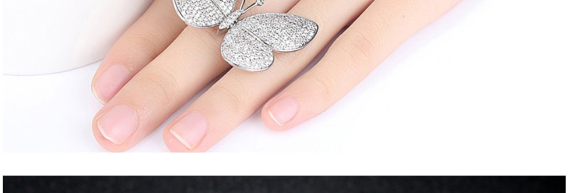 Fashion Silver Color Butterfly Shape Decorated Ring,Rings