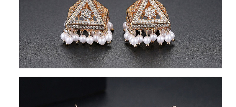 Fashion Gold Color Pearl Decorated Earrings,Earrings