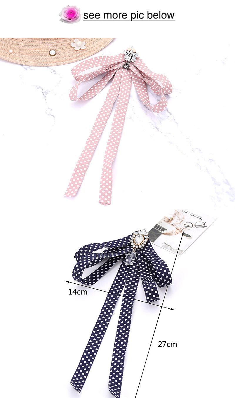 Fashion Pink Spot Pattern Decorated Bowknot Brooch,Korean Brooches