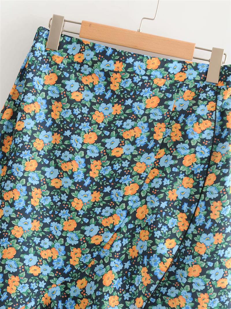 Fashion Multi-color Flower Pattern Decorated Skirt,Skirts
