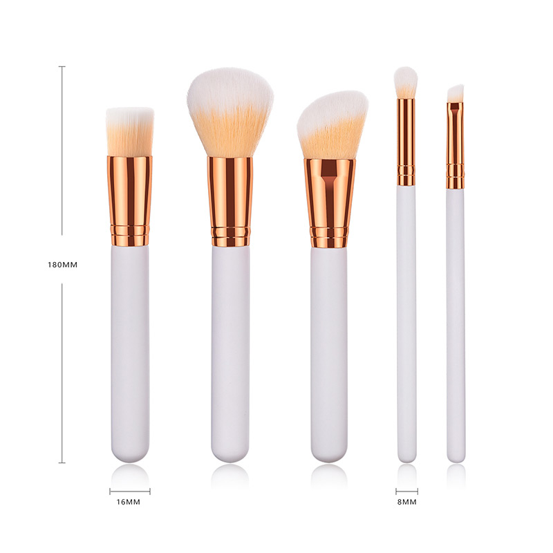 Fashion Silver Color+yellow Round Shape Decorated Makeup Brush (5 Pcs ),Beauty tools