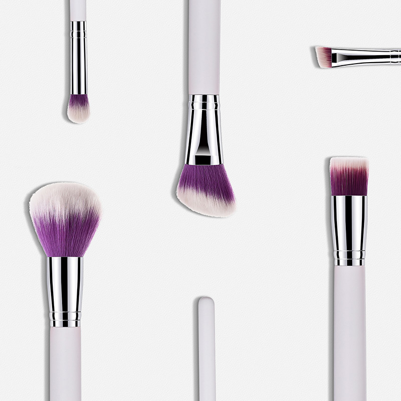 Fashion Silver Color+purple Round Shape Decorated Makeup Brush (5 Pcs ),Beauty tools