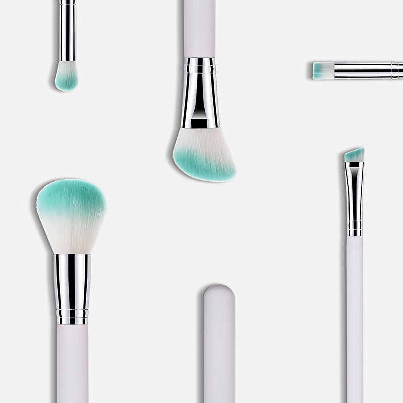Fashion Silver Color Oblique Shape Decorated Makeup Brush (5 Pcs ),Beauty tools
