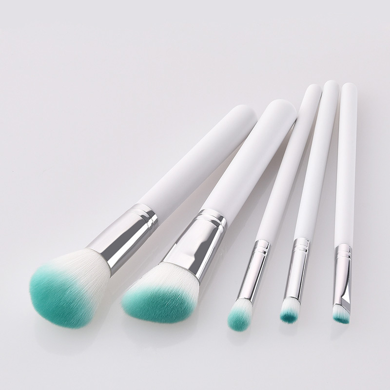 Fashion Silver Color Oblique Shape Decorated Makeup Brush (5 Pcs ),Beauty tools