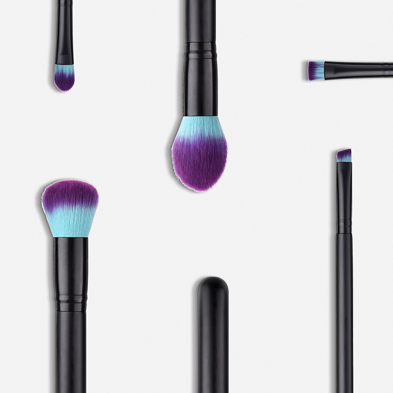 Fashion Black Round Shape Decorated Makeup Brush (5 Pcs ),Beauty tools
