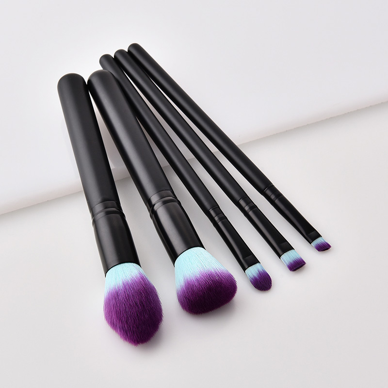 Fashion Black Round Shape Decorated Makeup Brush (5 Pcs ),Beauty tools