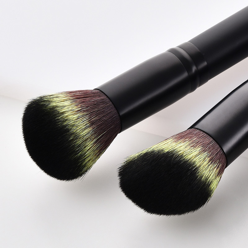 Fashion Black+green Oblique Shape Decorated Makeup Brush (5 Pcs ),Beauty tools