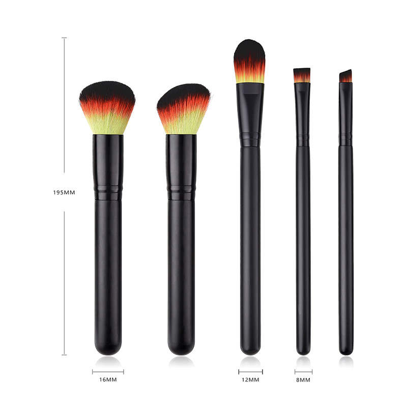 Fashion Multi-color Oblique Shape Decorated Makeup Brush (5 Pcs ),Beauty tools