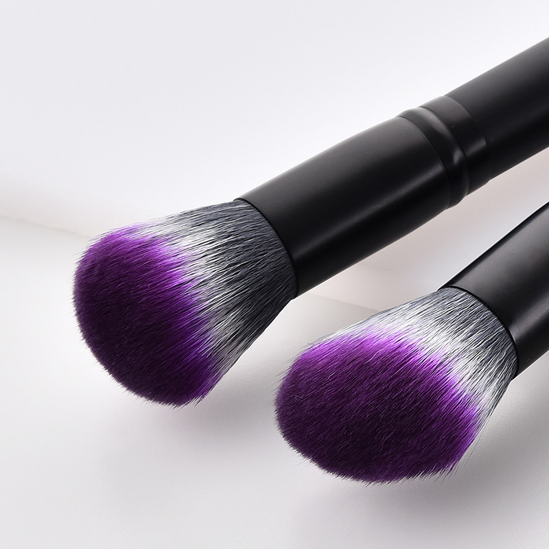 Fashion Black+gray Oblique Shape Decorated Makeup Brush (5 Pcs ),Beauty tools