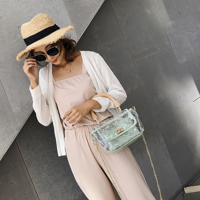 Fashion White Square Shape Decorated Shoulder Bag (2 Pcs),Handbags