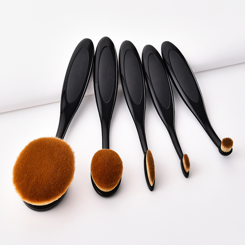 Fashion Black Oval Shape Design Cosmetic Brush(5pcs),Beauty tools