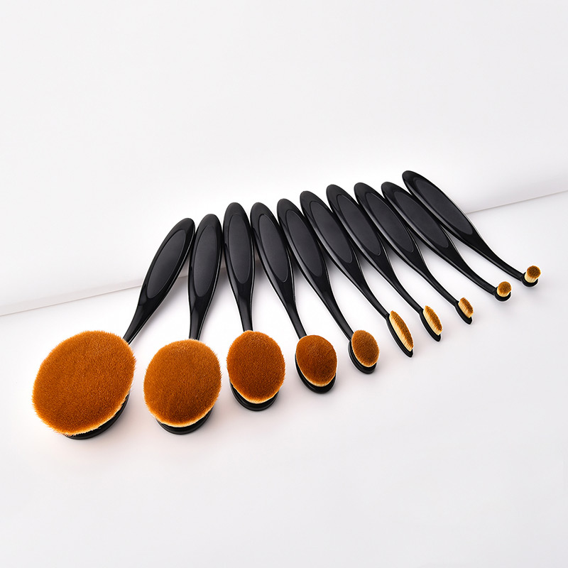 Fashion Black Toothbrush Shape Design Cosmetic Brush(10pcs),Beauty tools