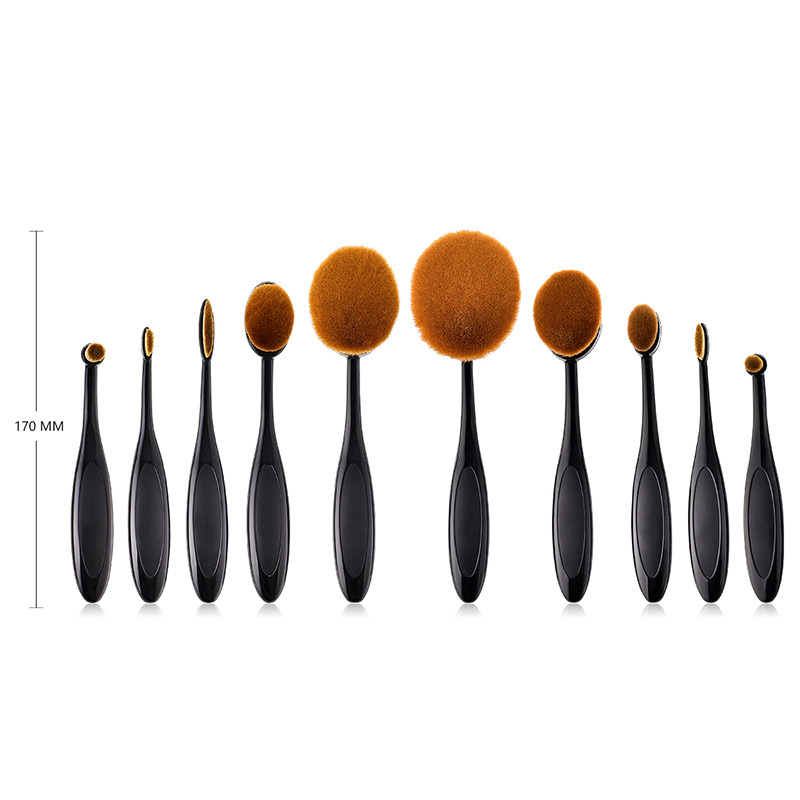 Fashion Black Toothbrush Shape Design Cosmetic Brush(10pcs),Beauty tools