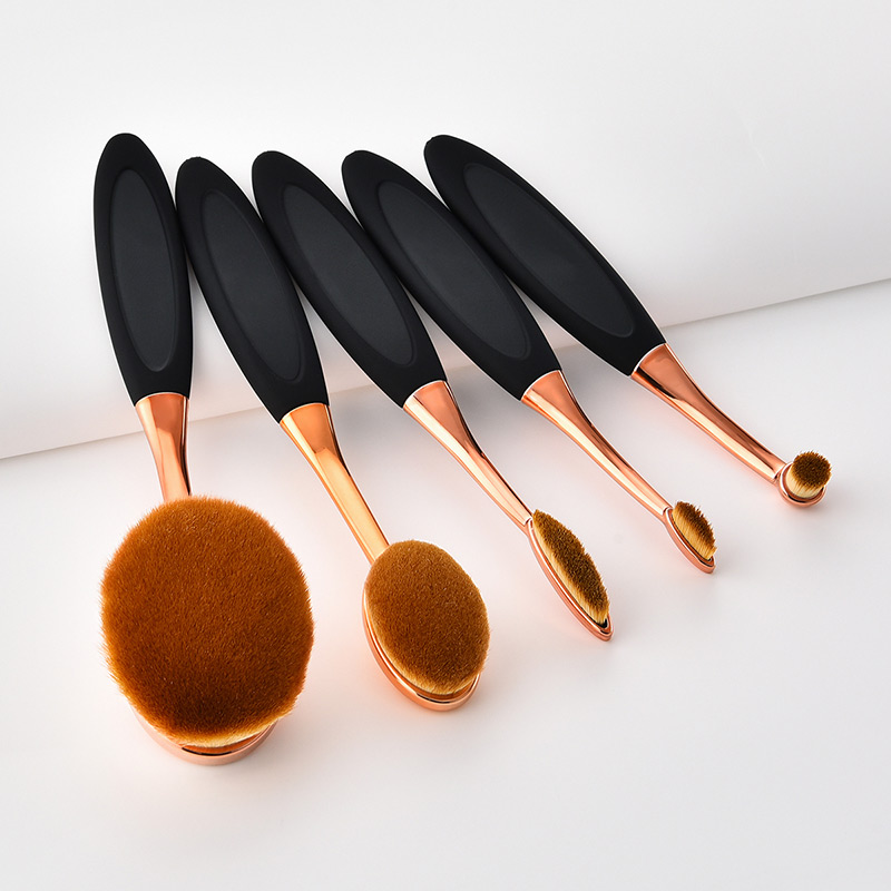 Fashion Rose Gold +black Color Matching Design Cosmetic Brush(5pcs),Beauty tools