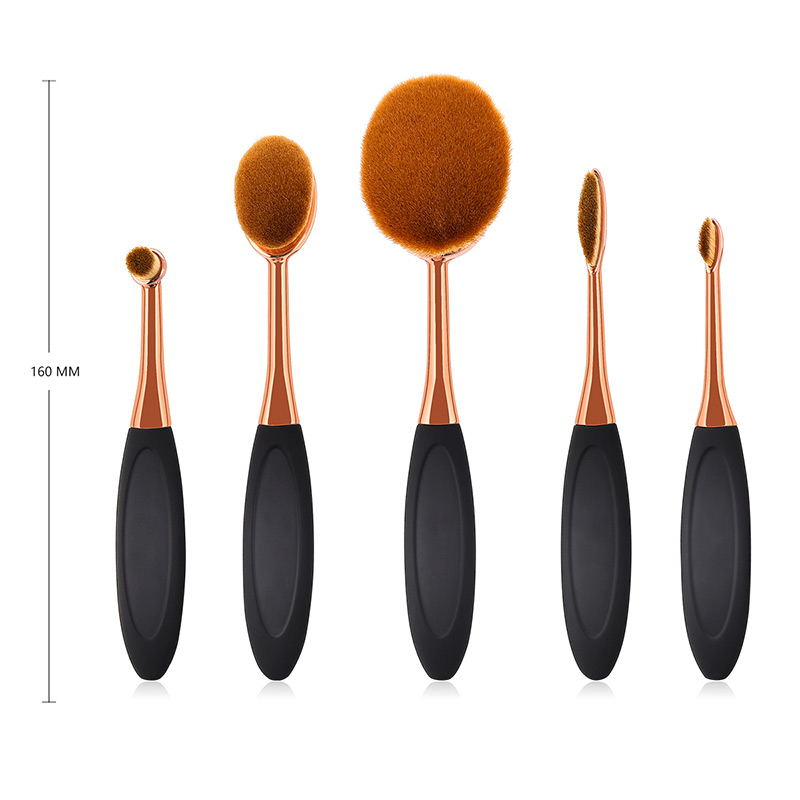 Fashion Rose Gold +black Color Matching Design Cosmetic Brush(5pcs),Beauty tools