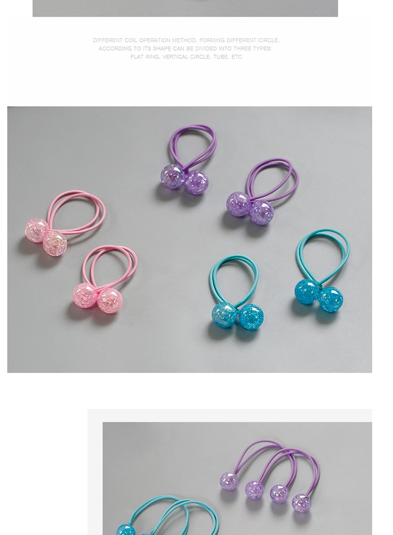 Fashion Pink Ball Shape Decorated Hair Band (2 Pcs ),Kids Accessories